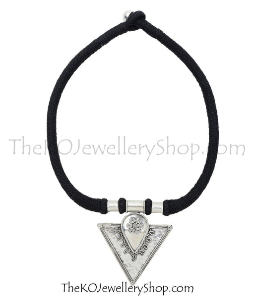 triangle-shaped pendant sterling silver necklace jewellery for women