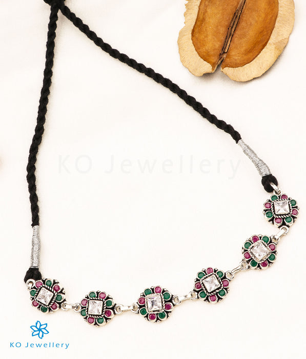 The Atharv Silver Gemstone Necklace Set