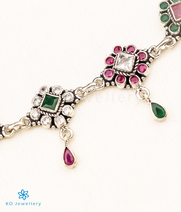 The Samara Silver Gemstone Necklace (White/Red)