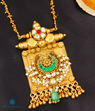 The Aasmani Antique Silver Kundan Necklace