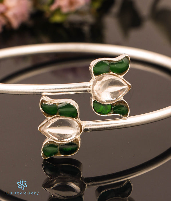 The Moha Silver Flexible Bracelet (Green)