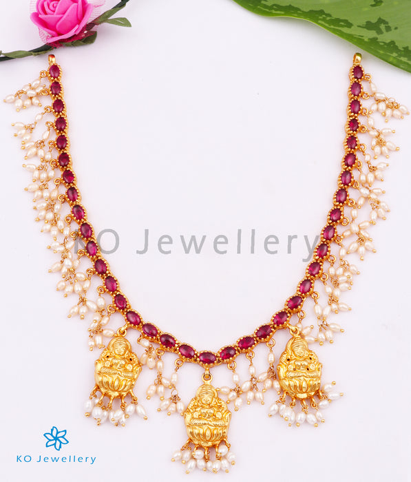 The Naveli Lakshmi Silver Necklace (Red)