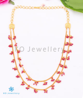The Jhilmil Silver Layered Necklace (2 layers/Red)