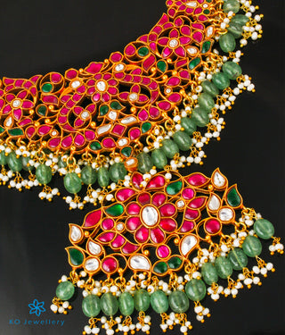 The Utsav Silver Kundan-Jadau Peacock Necklace