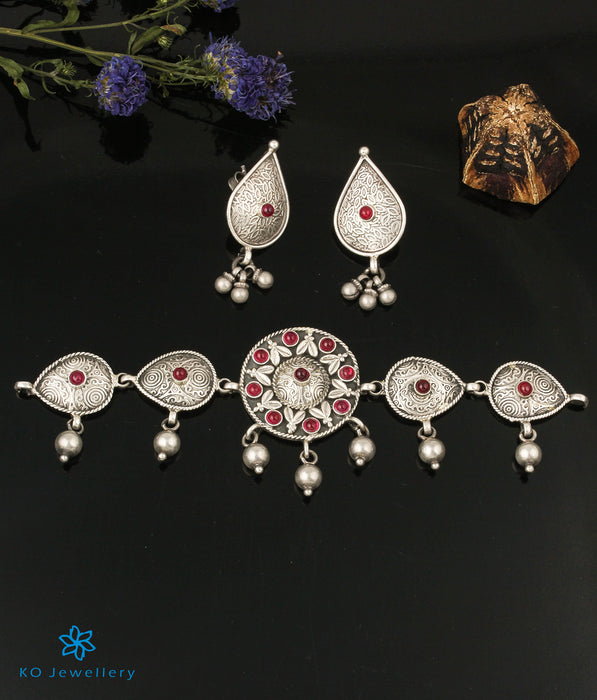 The Pakhi Silver Choker Necklace Set