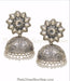 floral motif sterling silver jhumka  jewellery for women