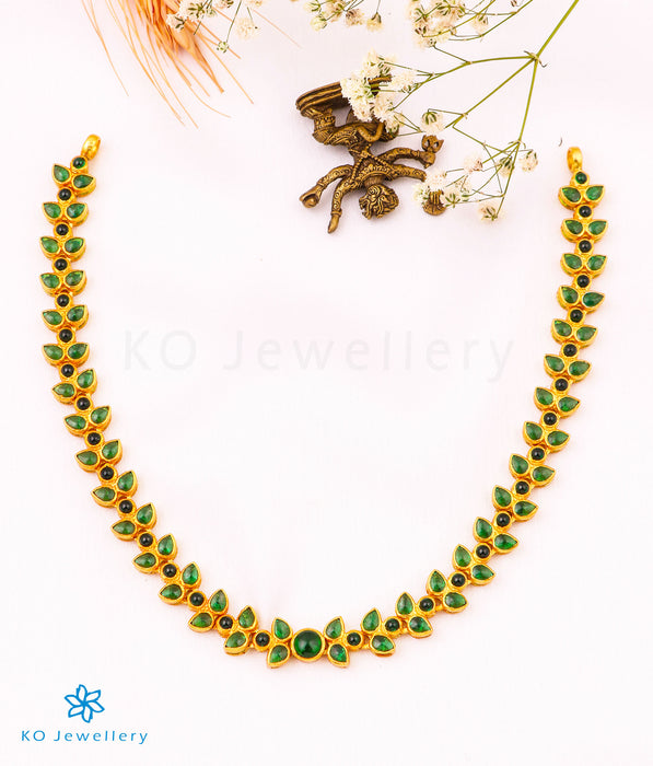 The Aroha Silver Kempu Necklace (Green)