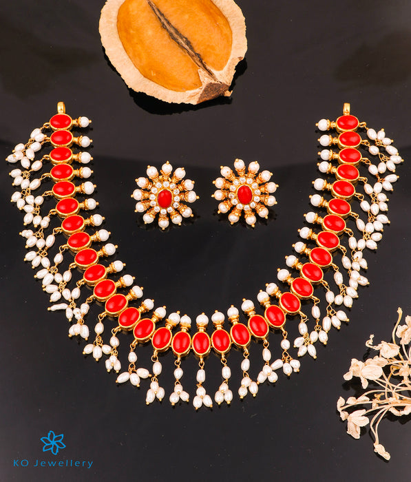 The Vishruth Silver Necklace (Coral)