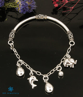 The Fish& Elephant Silver Charms Bracelet