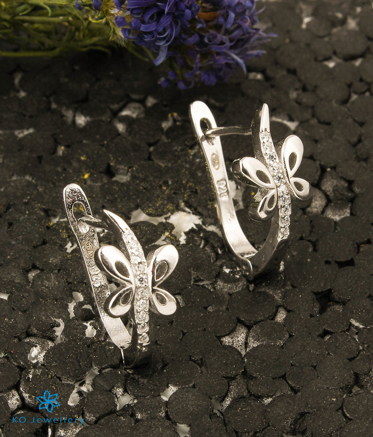 Buy Revere Sterling Silver Butterfly Huggie Hoop Earrings  Womens earrings   Argos