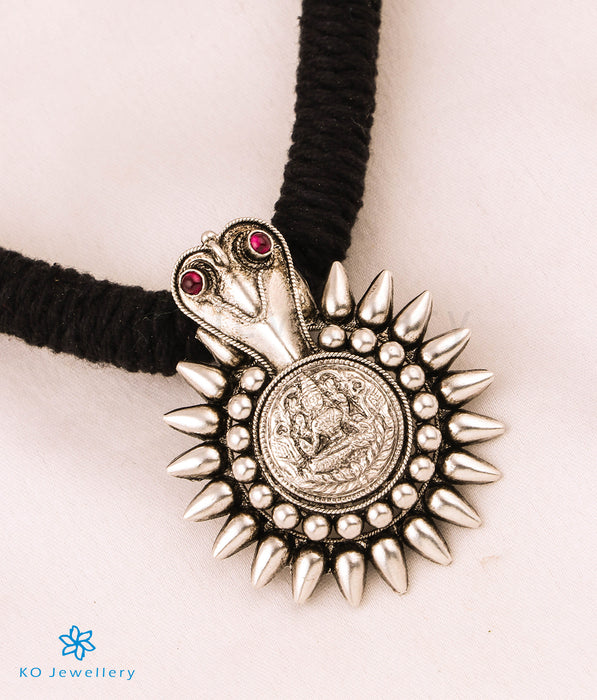The Vineela Silver Kodava Thread Necklace (Oxidised)