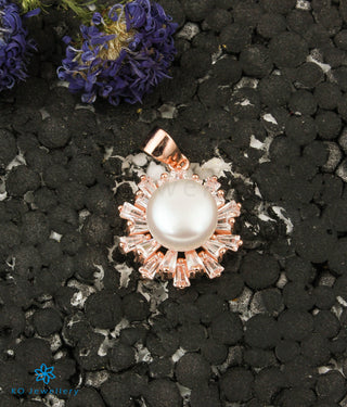 The Diana Silver Rosegold Pearl Pendant Set