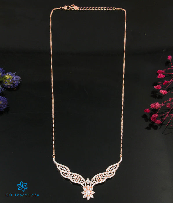 The Ornate Silver Rose-Gold Necklace Set