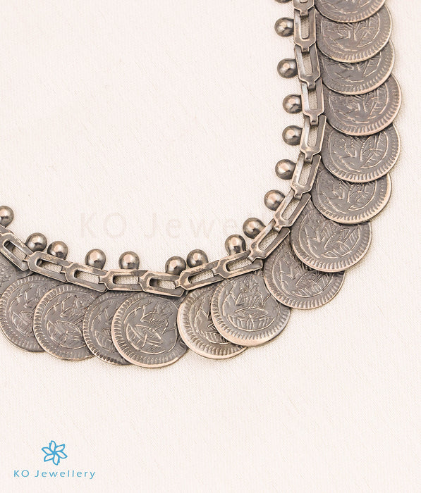 The Bhagya Silver Lakshmi Kasumala Coin Necklace (Medium)