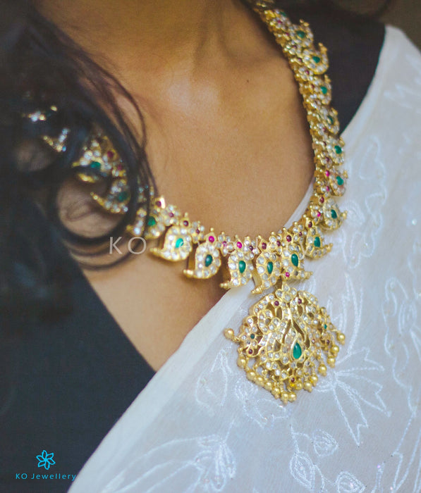 Gold plated temple jewellery with gemstones