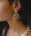 Paisley motif gold plated silver earrings
