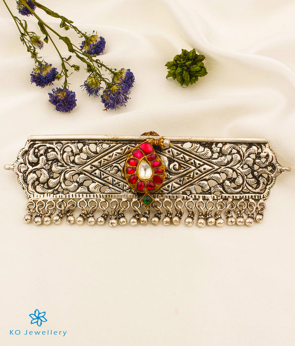 The Agraja Silver Paisley Choker Necklace