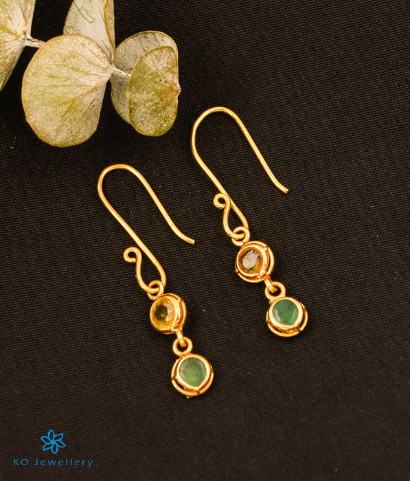 Precious Emerald & Peridot Necklace & Earrings in 22 KT Gold