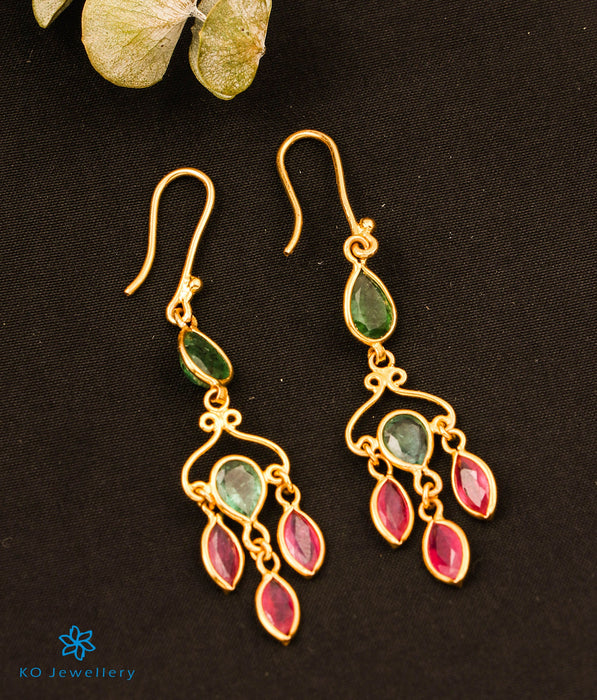 Precious Ruby & Emerald Necklace & Earrings in 22 KT Gold