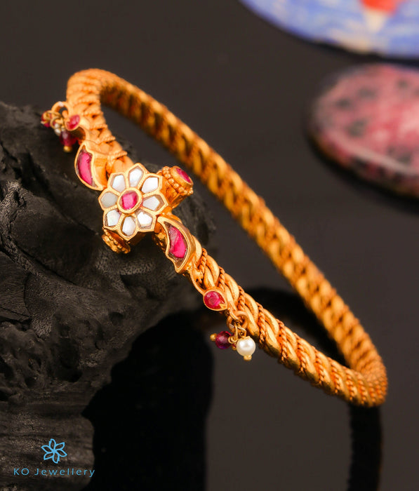 The Bahaar Silver Polki Bracelet (Size 2.4)