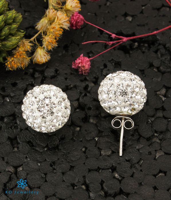 The Cluster Diamond Silver Earrings (Big)