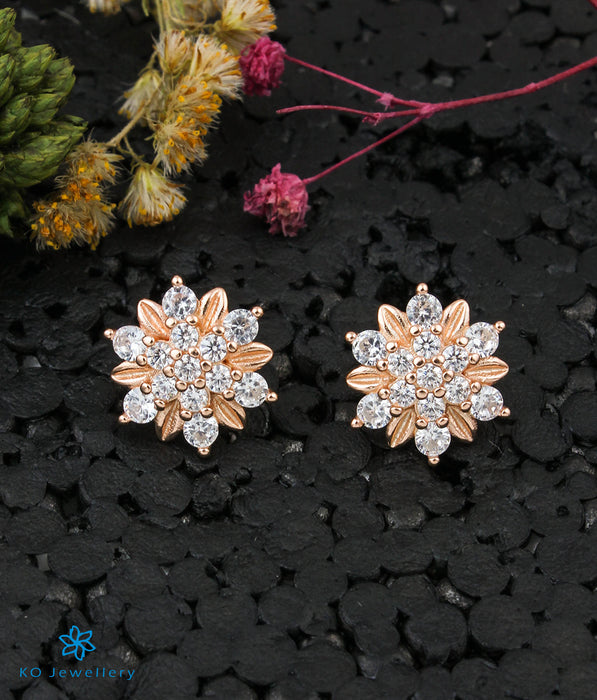 The Flora Silver Rose-Gold Earrings