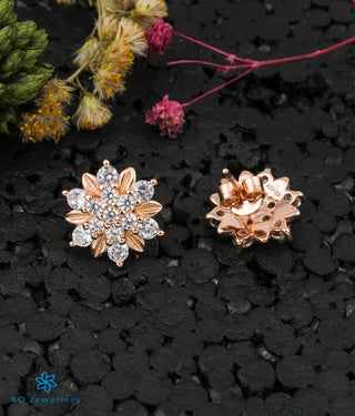 The Flora Silver Rose-Gold Earrings