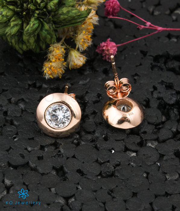 The Dia Silver Rose-Gold Earrings