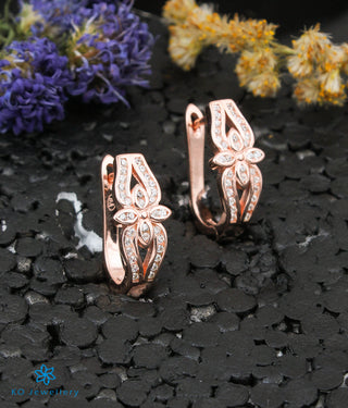 The Marquise Silver Rose-Gold Hoop Earrings