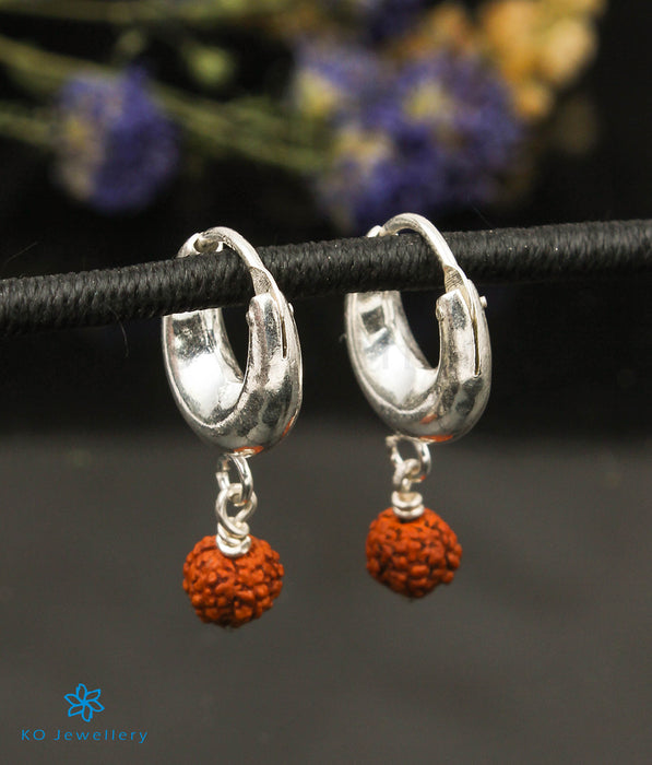 The Rudraksha Silver Hoop Earrings