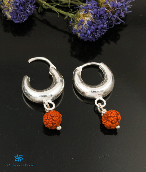 The Rudraksha Silver Hoop Earrings