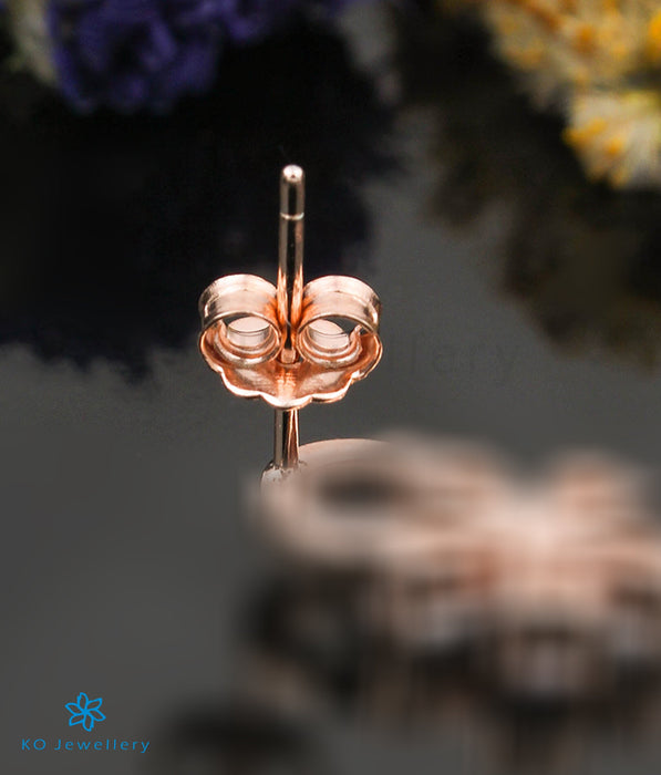 The Baguette Silver Rose-Gold Hoop Earrings