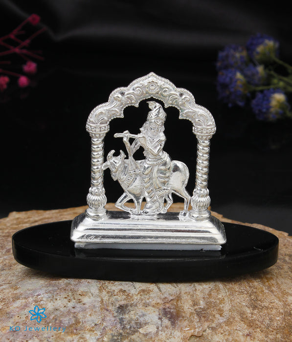 The Flute Krishna Silver Idol