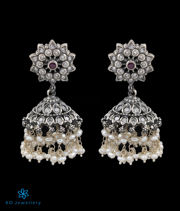 The Mithya Silver Pearl Jhumkas