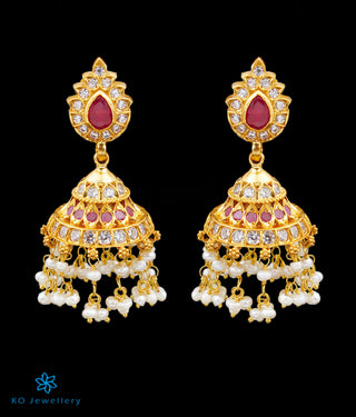 The Silver Pearl Jhumkas