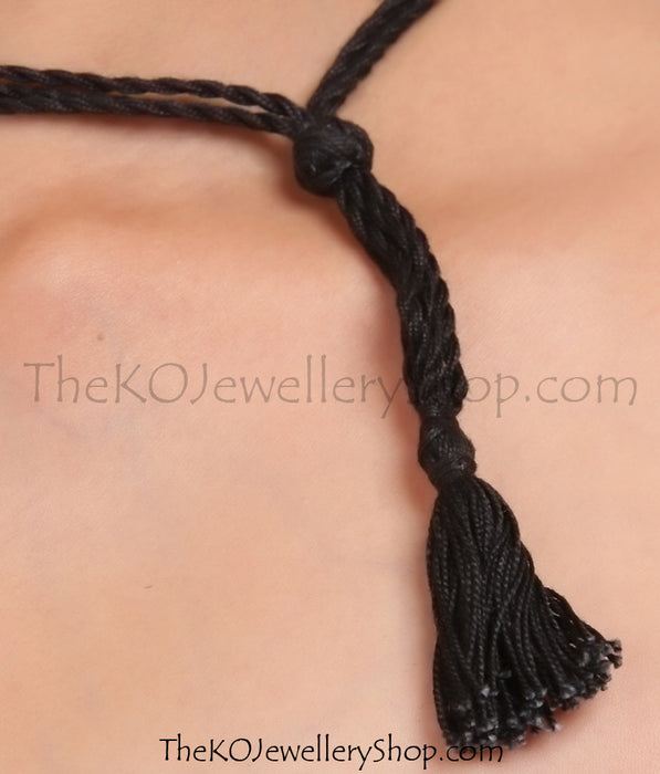 The Silver Dholki Beads Necklace(short)