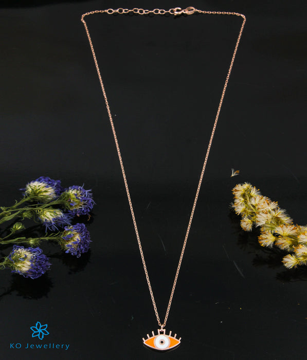 The Orange Eyeing-You Silver Rose-gold Necklace