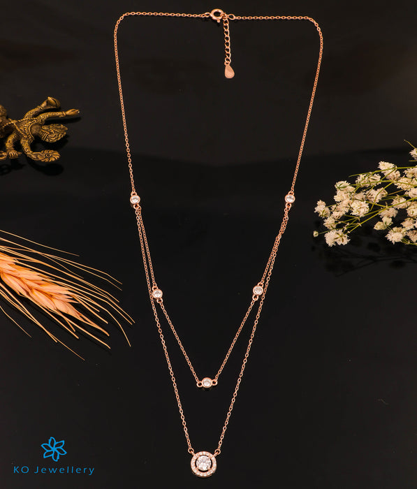 The Nazia Silver Layered Rose Gold Necklace