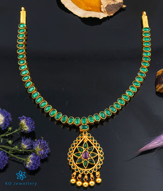 The Asvarya Silver Reversible Addige Necklace