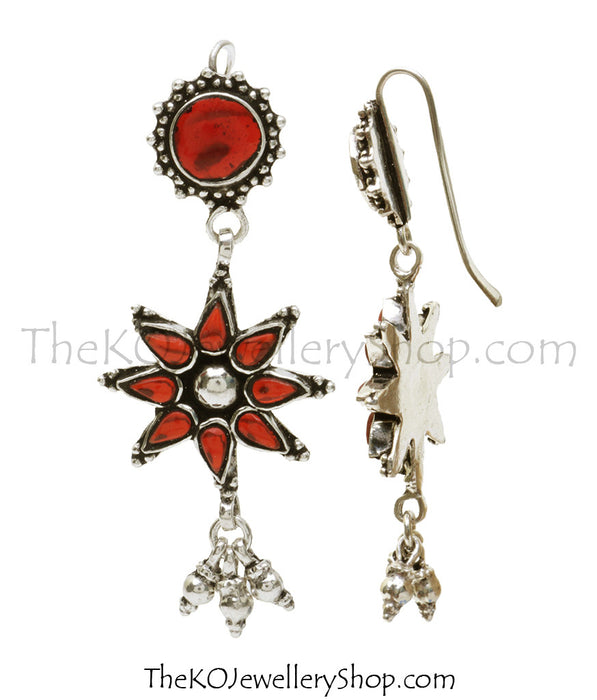 vibrant pair of pure silver earrings for any occasion shop online.