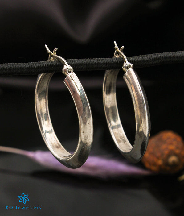 The Looped Silver Hoop Earrings