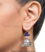 Online shopping pure blue glass silver jhumka for women
