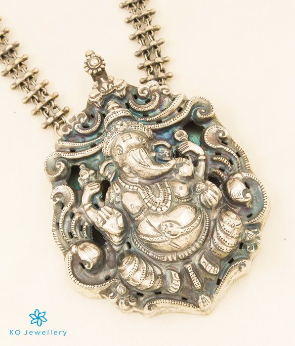The Bhuvanpati Ganesha Silver Nakkasi Necklace