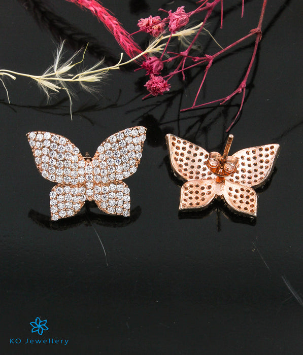 The Butterfly Silver Rose-Gold Earrings