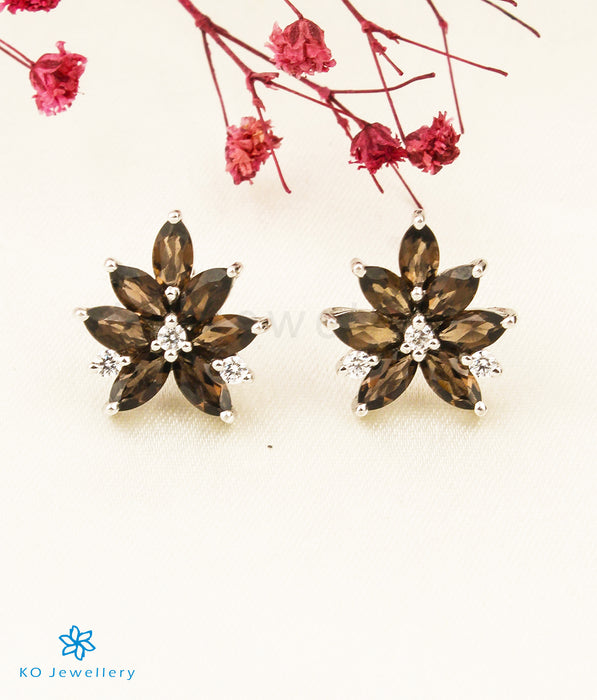 The Carly Smoky Topaz Silver Gemstone Earrings