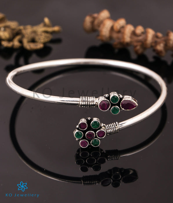 The Neha Silver Gemstone Bracelet (Free Size)