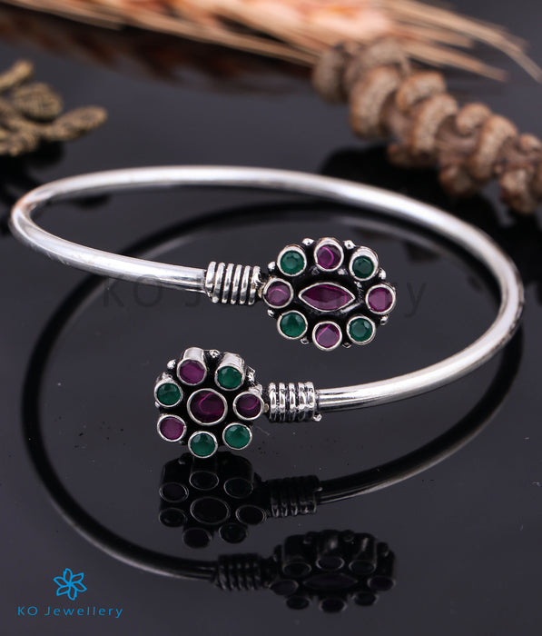 The Paridhi Silver Gemstone Bracelet (Free Size)