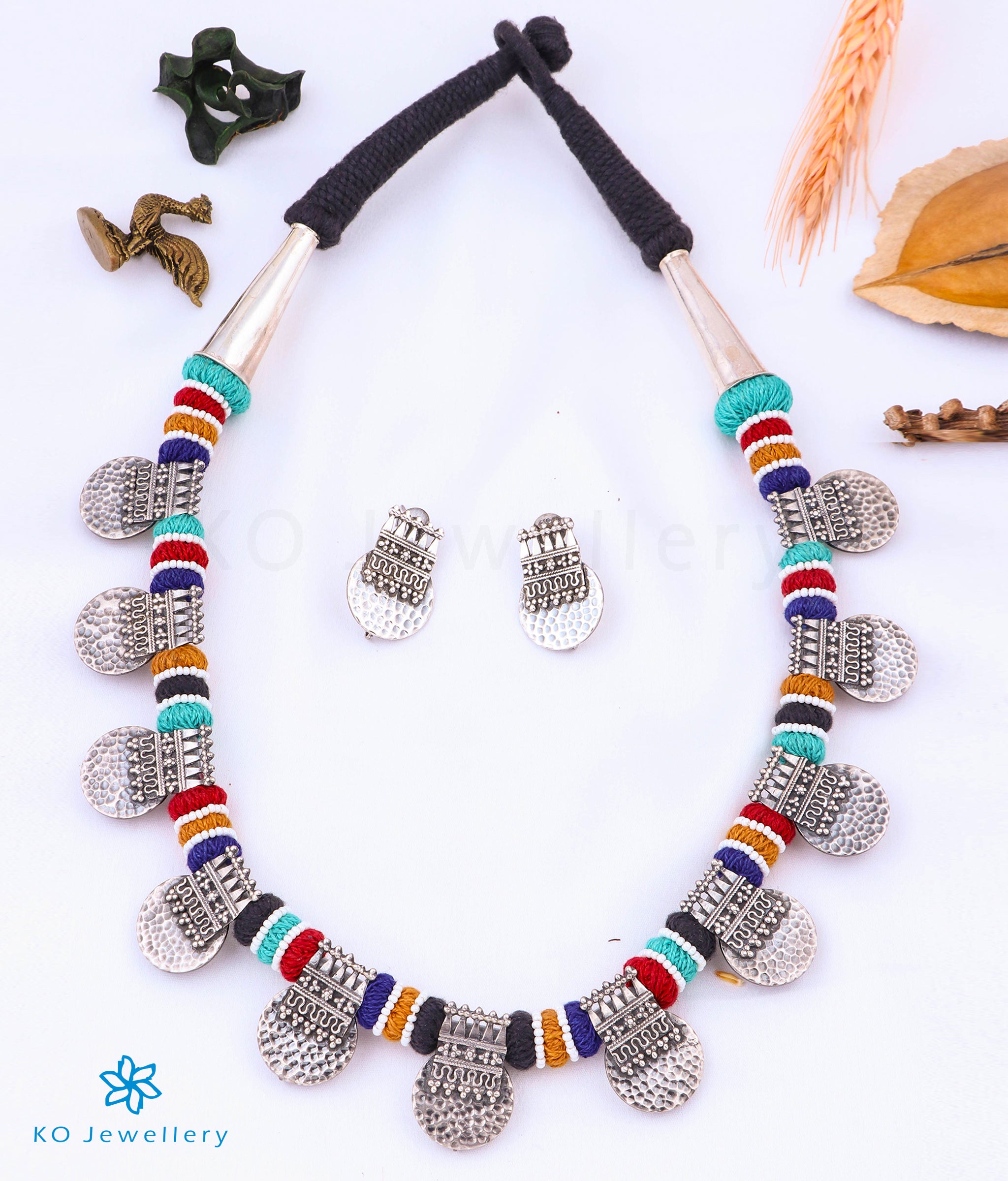 The Mihira Silver Thread Necklace Buy tribal silver necklace Online KO Jewellery