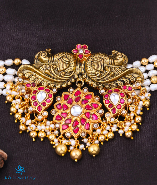 The Sajitha Silver Pearl Peacock Necklace