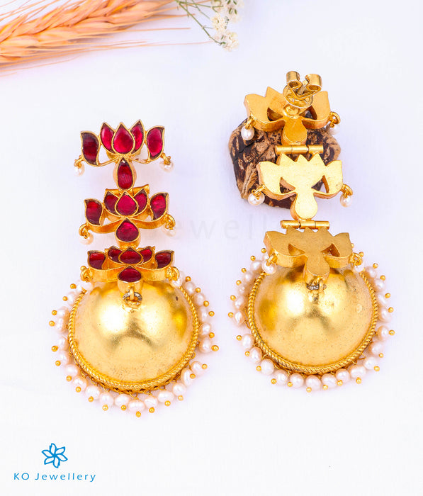 Kundan Jhumka Style Earrings with Ear Chain : JNV3556